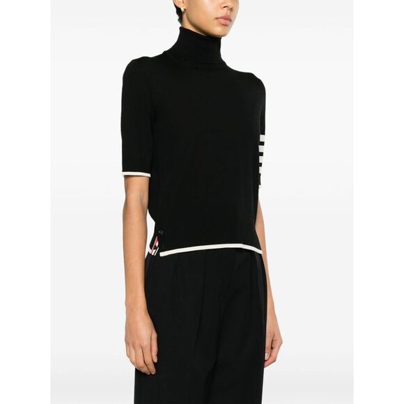 Thom Browne Women 4Bar Wool Turtle-Neck Top - Picture 3 of 5